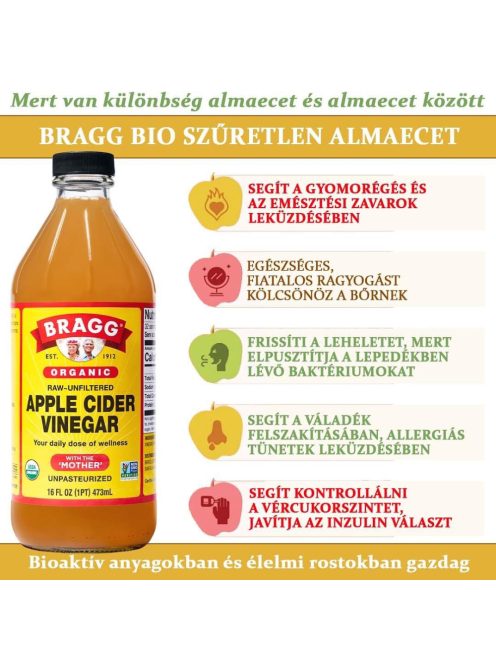 Bragg BIO szűretlen almaecet 946ml