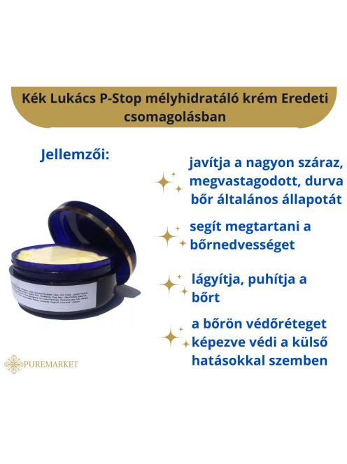 Kék Lukács P-Stop mélyhidratáló krém eredeti csomagolásban 100ml