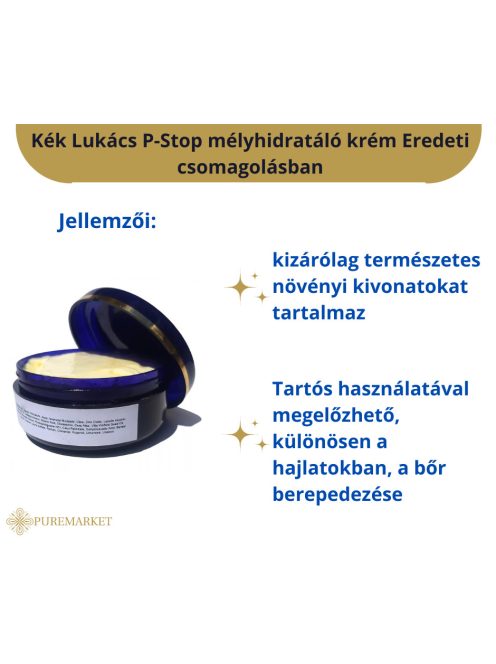 Kék Lukács P-Stop mélyhidratáló krém eredeti csomagolásban 100ml