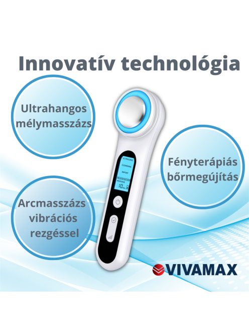 SkinMax Ultrahangos mélymasszázs készülék fényterápiával