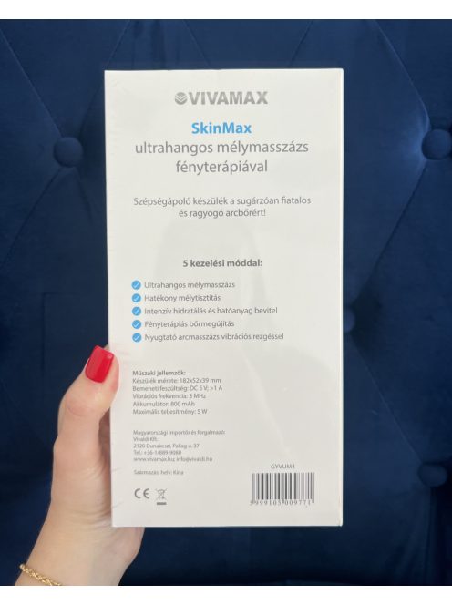 SkinMax Ultrahangos mélymasszázs készülék fényterápiával