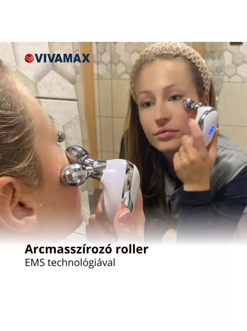 Arcmasszírozó roller EMS technológiával
