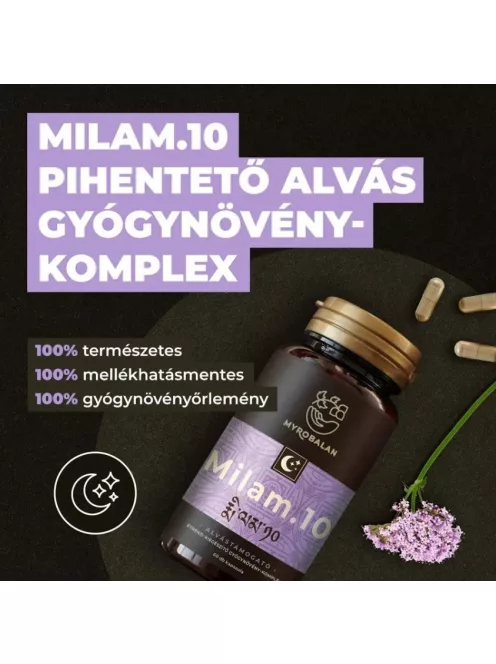 Myrobalan Milam.10 pihentető alvás 60 db gyógynövény komplex kapszula