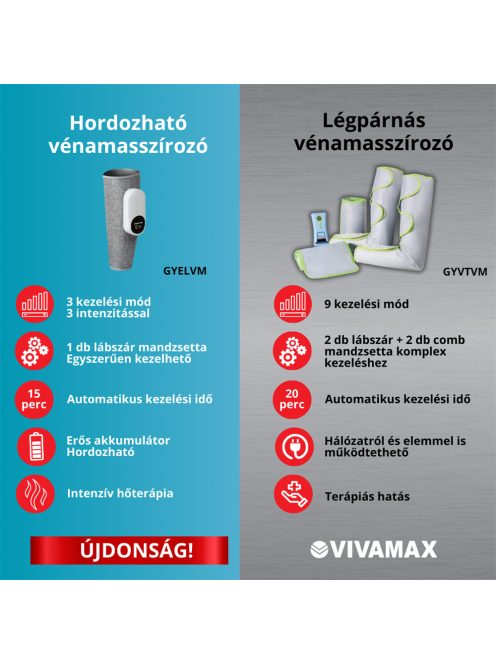 Hordozható légpárnás vénamasszírozó